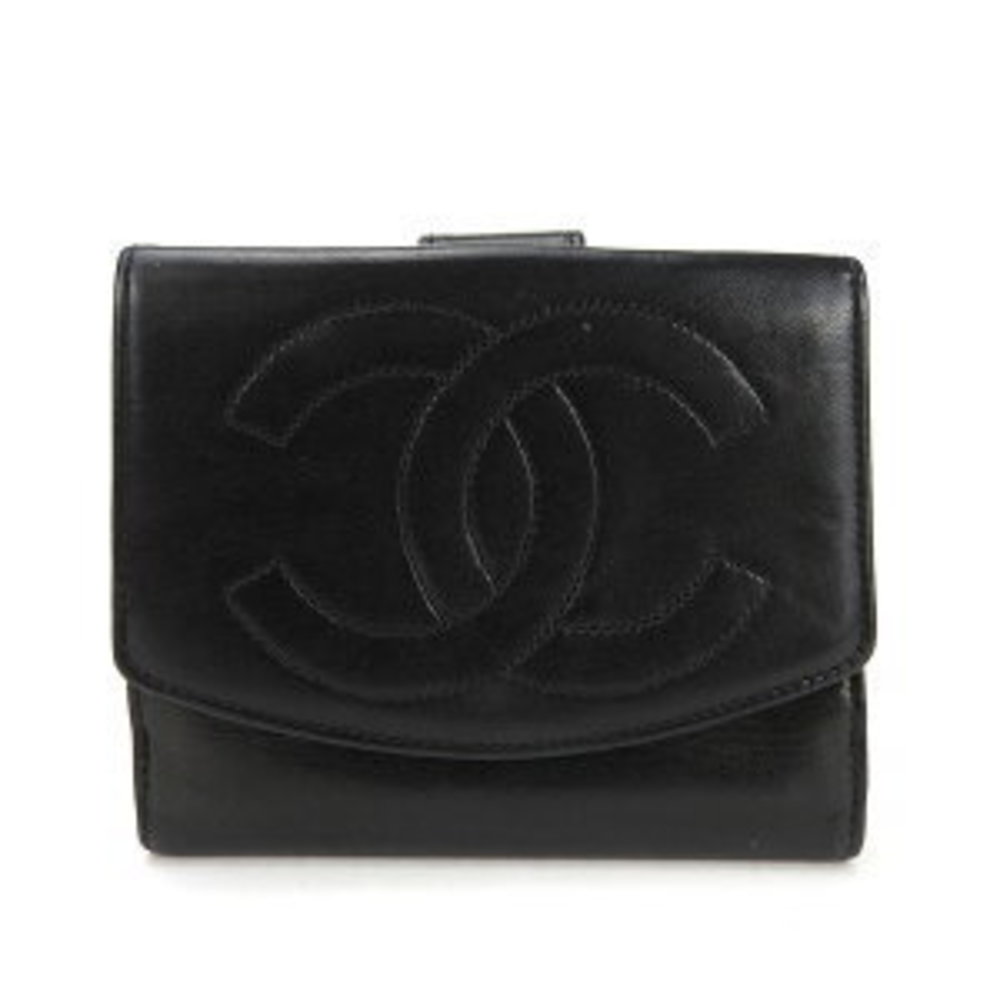 Chanel Card Case Black Here Mark Accessories Coin… - image 2